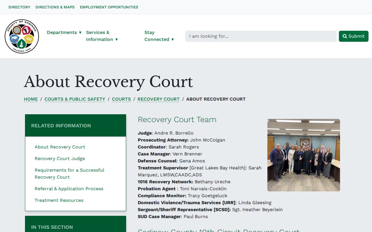Saginaw criminal court docket Recovery Court program