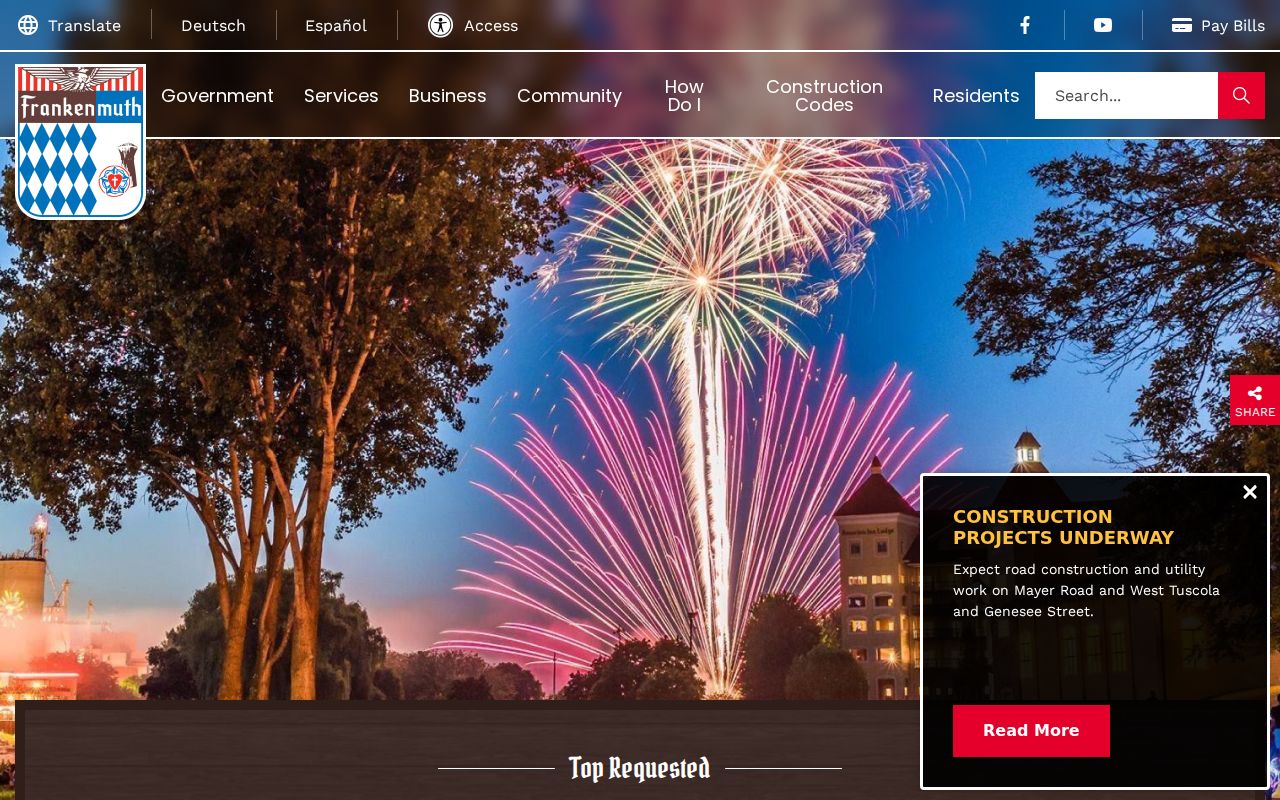 Frankenmuth court records city government context