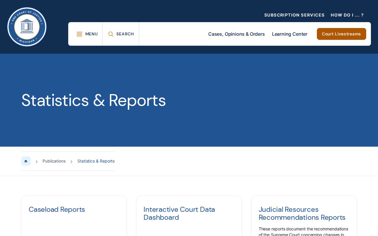 Saginaw County court docket Michigan court caseload reports