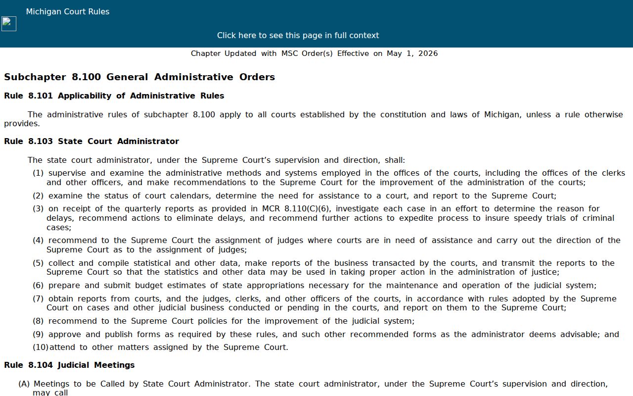 Saginaw County court docket Michigan public court records rule