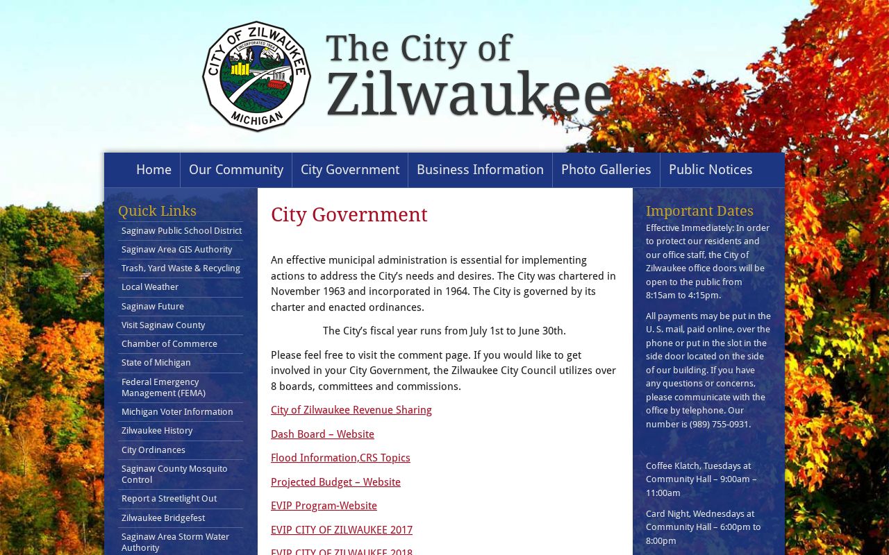 Zilwaukee court records city government and clerk routing
