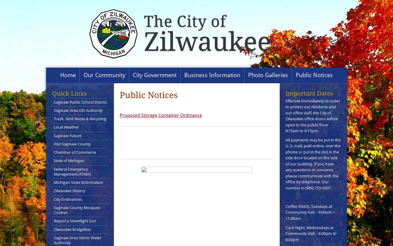 Zilwaukee court records ordinance violations bureau notices